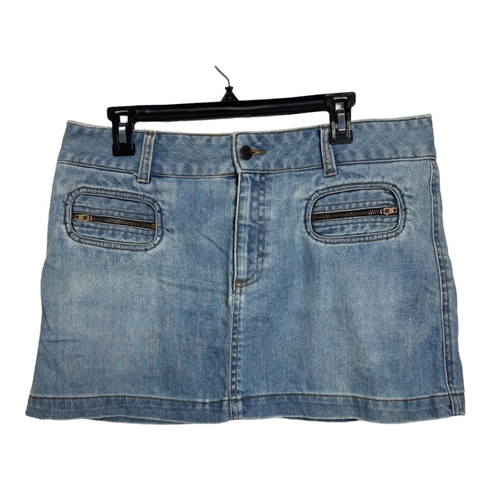 American Eagle Light Wash Denim Mini Skirt Size 12